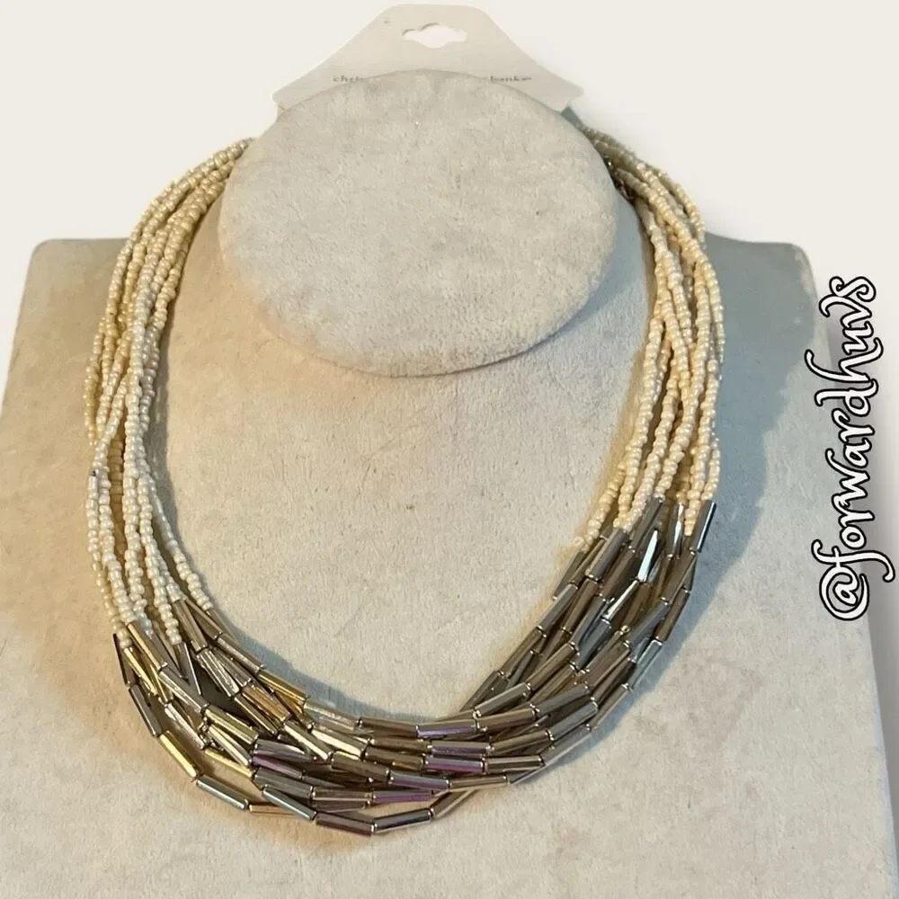 Bundle Sale 3 for $15 | Christopher and Banks Cream Seed Bead Necklace